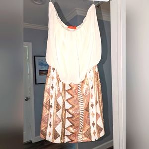 Strapless Aztec dress